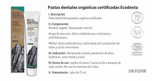 Pasta dental blanqueadora orgánica certificada