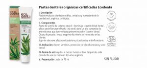 Pastas dentales orgánicas certificadas Ecodenta