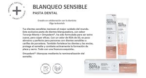 Pasta dental para dientes sensibles y blanqueador