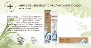 Pasta dental para dientes sensibles orgánica certificada