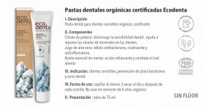 Pasta dental para dientes sensibles orgánica certificada