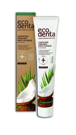 Pasta dental antiplaca orgánica certificada con aceite de coco 75 ml