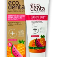 Pasta de dientes infantil orgánica certificada con sabor a frutas jugosas, sin flúor, 75 ml