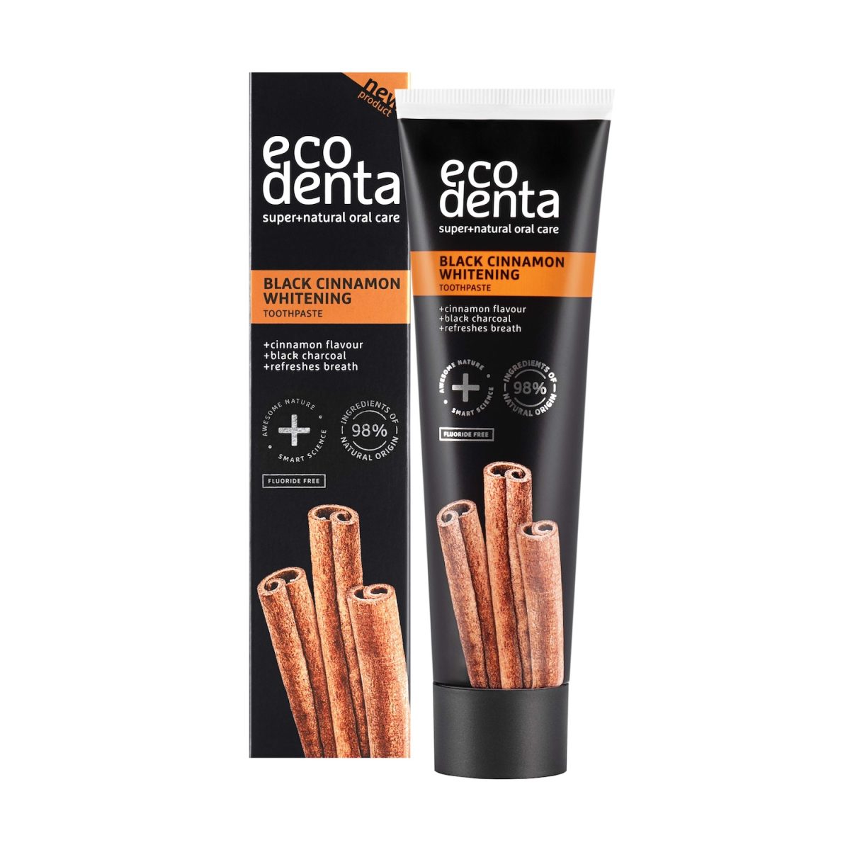 Pasta dental negra blanqueadora con canela